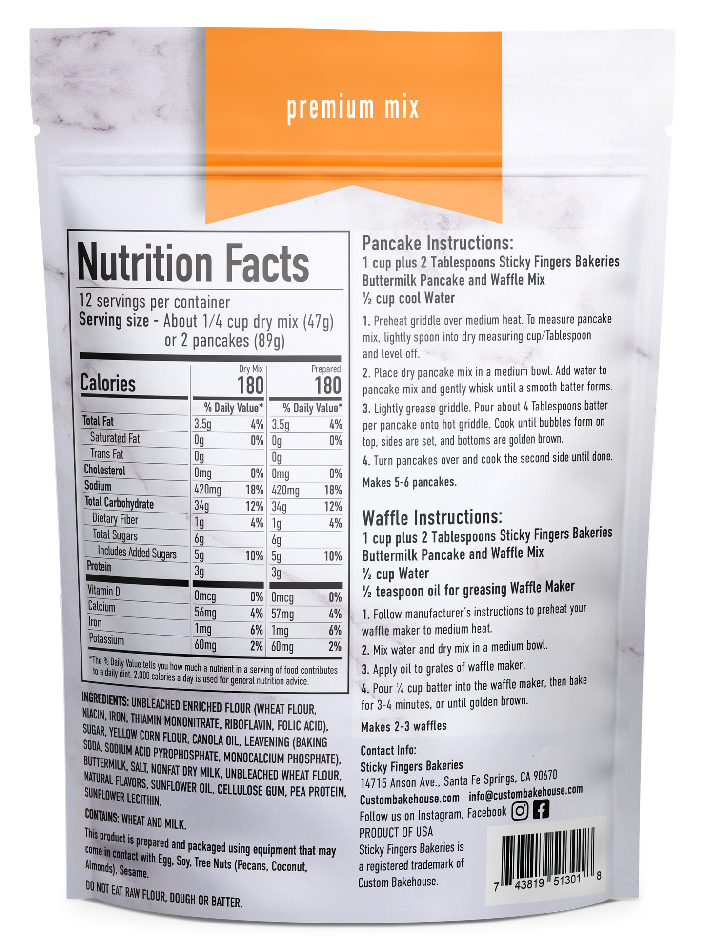 Sticky Fingers Bakeries Buttermilk Pancake & Waffle Mix